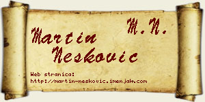 Martin Nešković vizit kartica